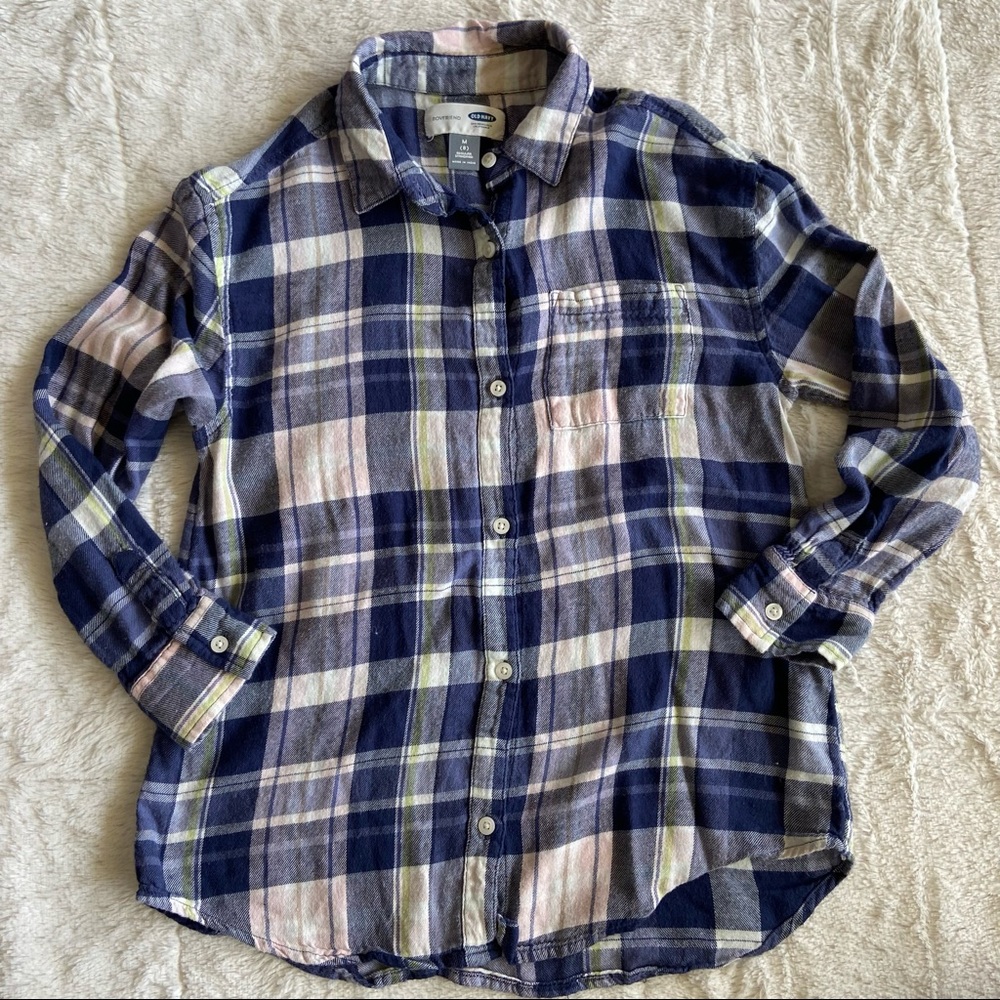 Girls M Plaid Flannel Shirt